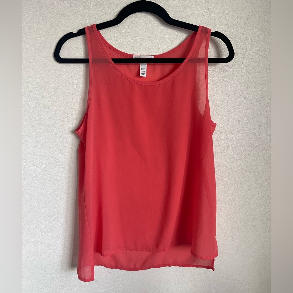 Ambiance Apparel Flowy Peach Tank Top